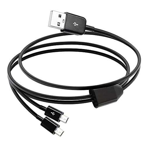 Dual Mini USB Splitter Cable,2 in 1 USB 2.0 A Male to 2 Mini 5 pin Male Data Sync Charging Cable,Power up to Two Mini USB Devices at Once from a Single USB Port, 1M(Black) - color: usb Male 1 to 2 Mini usb