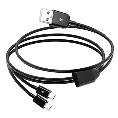 Dual Mini USB Splitter Cable,2 in 1 USB 2.0 A Male to 2 Mini 5 pin Male Data Sync Charging Cable,Power up to Two Mini USB Devices at Once from a Single USB Port, 1M(Black) - color: usb Male 1 to 2 Mini usb