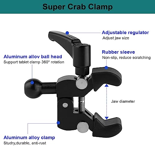 Mippko Phone Holder for Golf Cart/Microphone Stand/Cart/Railing/Handlebar/Rod,Fit for 3.5~7.5 inch iPhone/Nexus/HTC/LG/Smartphone,360°Adjustable Clip Aluminum Alloy Mount