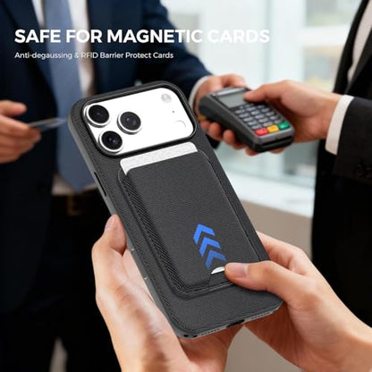 for MagSafe Wallet with Stand, Magnetic Phone Case Set, RFID Blocking, Slim Detachable Stand Card Holder, Tech Fabric for iPhone 17 Pro Max (Black (Case+ Card Holder), iPhone 17 Pro Max) - color: Black (Case+ Card Holder)
