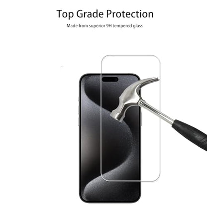 Screen Protector For iPhone15 Pro Max Tempered Glass Film with Easy Alignment Tool 3-Pack