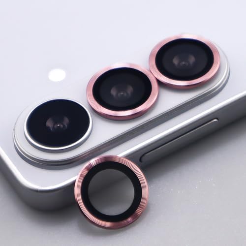 for Samsung Galaxy S26 / S26 Plus Camera Lens Protector Metal Ring Tempered Glass Lens Cover Accessories (Pink) - color: Pink