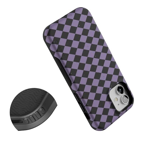Casely iPhone 12 Mini Case | Harlequin Midnight Diamond | Black and Purple | Bold Protective Design | MagSafe Compatible Design - color: Harlequin Midnight Diamond | Black and Purple, size: Iphone 12 Mini
