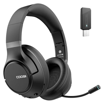 H300 Wireless Headphones with Microphone,Over Ear Bluetooth Headsets, Black