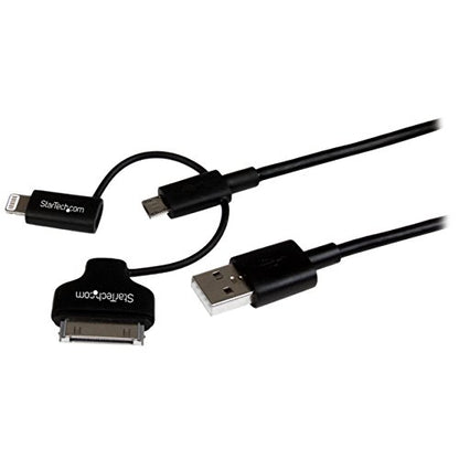 StarTech 3ft/1m Lightning, 30-pin Dock, Black (LTADUB1MB) - style: 8-pin lightning|micro-USB|30-pin dock