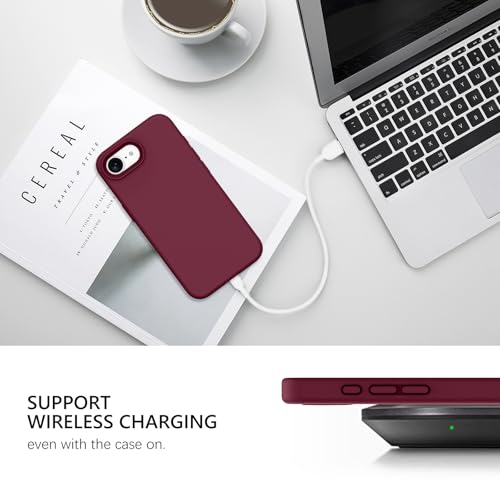 GUAGUA Compatible with iPhone 17e Case 6.1 Inch Liquid Silicone Soft Gel Rubber Slim Thin Microfiber Lining Cushion Texture Cover Shockproof Protective Phone Case for iPhone 17e, Wine Red - color: Wine Red, size: iPhone 16e/iPhone 17e