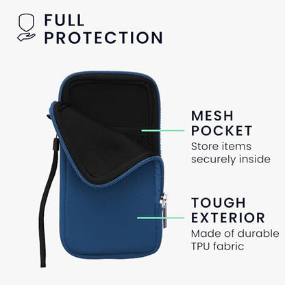 kwmobile Universal Phone Pouch Size XL - 6.7/6.8" - Neoprene Smartphone Pouch with Zip - Water-Repellent Mobile Phone Case - Sleeve in Blue - color: blue, size: XL - 6.7/6.8"