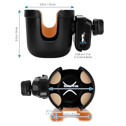 Accmor Wheelchair Cup Holder with Phone Holder, ﻿Universal 360° Rotatable Walker Cup Holder Rollator Scooter Accessory - color: Lotus Pink
