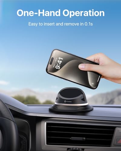 andobil 2026 Upgraded Car Phone Holder Mount, Ultra Stable & Silicone Phone Holders for Your Car 360° Rotatable Dashboard Cell Phone Holder Mount for iPhone 17 Pro Max/16/15/14/13/12/ Samsung