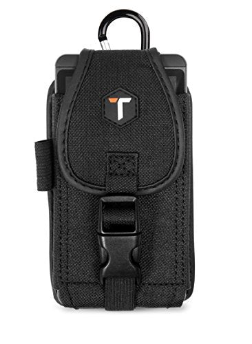 ToughTested Heavy Duty Phone Holster, Belt Clip & Carabiner Tactical Pouch | Rugged smartphone case with 6-point protection and secure hook-and-loop closure for worksites and travel
