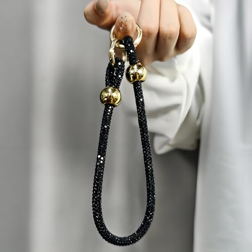 Luxury Diamond Phone Wrist Strap with Tether Tab & Pad (Z-Black) - color: Black, size: Classic
