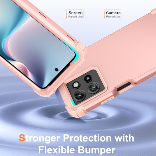 Phone Case for Motorola Moto G Power 2025/Moto G Play 5G 2025 Hard Cover Shockproof Soft Silicone Bumper Hybrid Three Layer Heavy Duty Grip Rugged Protective Cell GPower GPlay XT2515-1 Rose Gold - color: Rose Gold