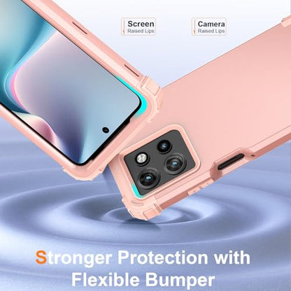 Phone Case for Motorola Moto G Power 2025/Moto G Play 5G 2025 Hard Cover Shockproof Soft Silicone Bumper Hybrid Three Layer Heavy Duty Grip Rugged Protective Cell GPower GPlay XT2515-1 Rose Gold - color: Rose Gold