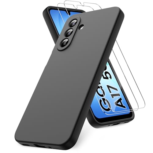 Vansdon for Samsung Galaxy A17 4G/5G Case-Black | Soft TPU Liquid Silicone Phone Case with 2 Screen Protectors, Military-Grade Protection Shockproof Slim Phone Cover - color: Black, size: Samsung Galaxy A17 4G/5G