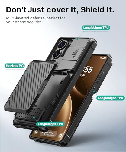 GolbinBox for Samsung Galaxy S26 Ultra Case with Wallet & Lock, Ink Black | Card Holder, Slide Camera Cover, Built-in Safety Lock & RFID Protection, Holds 4~5 Cards or Cash, S26 Ultra Wallet Case 6.9'' - color: 1-Ink Black