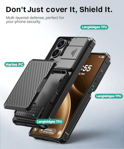 GolbinBox for Samsung Galaxy S26 Ultra Case with Wallet & Lock, Ink Black | Card Holder, Slide Camera Cover, Built-in Safety Lock & RFID Protection, Holds 4~5 Cards or Cash, S26 Ultra Wallet Case 6.9'' - color: 1-Ink Black