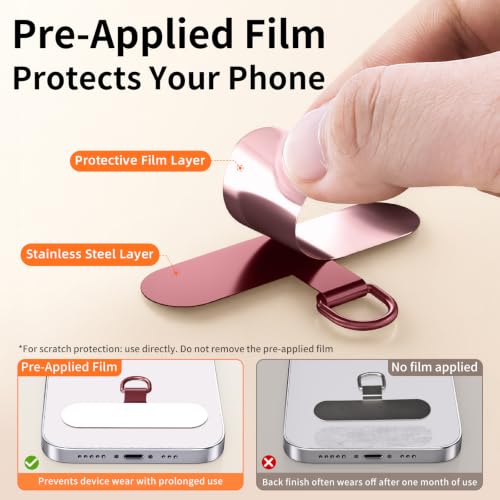 saxsion Lanyard for Phone, Self-Locking Phone Wrist Strap with 0.4mm Ultra-Thin Clip & 360° Hook, Anti-Drop and anti theft phone Strap(Burgundy) - color: Burgundy