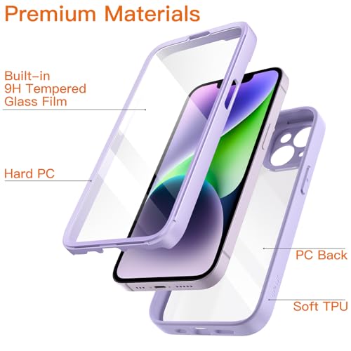 JETech Case for iPhone 14, 360° Protection, Light Purple - color: Light Purple