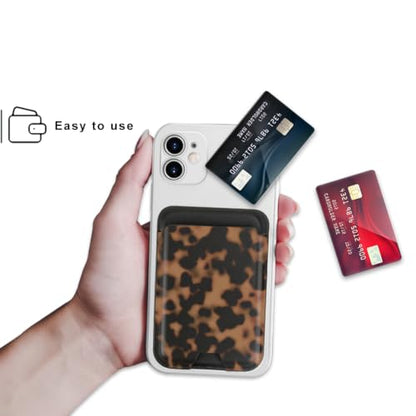 for MagSafe Wallet,Magnetic Card Holder for Phone Case Wallet - color: Tortoise Shell