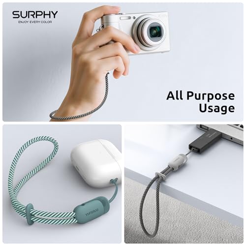 SURPHY 3 Pack Phone Wrist Strap, Phone Lanyard with Cellphone Tether Tab - color: Black & Green & Gray