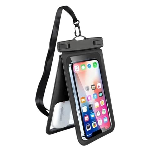 Swimming Dry Bag Beach Touch Screen Pool Boating Kayaking PVC Camping Floating Waterproof Cellphone Pouch(Black) - color: Black