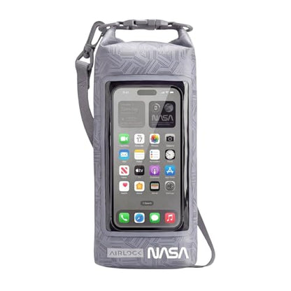 NASA Small Dry Bag with Integrated Waterproof Phone Pouch (Floating, IP68) | Full Phone Screen Control | Floats When Sealed | Detachable Shoulder Strap | Fully Submersible | Fits Phone, Keys & Cash - color: White