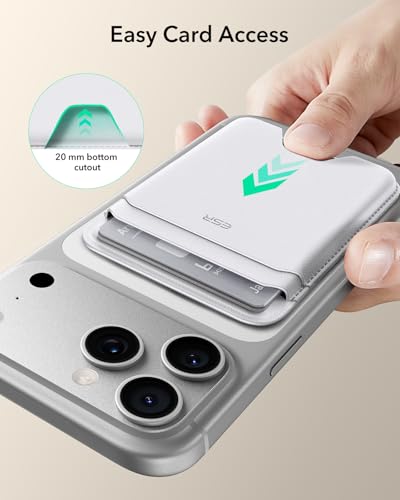 ESR for MagSafe Wallet, 5 Card Holder for Phone Case, RFID Blocking - color: White
