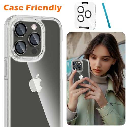 imluckies for iPhone 16 Pro - iPhone 16 Pro Max Camera Lens Protector, AR+AF Tempered Glass, 9H Ultra-Tough Metal Individual Lens Cover, HD Clear Camera Accessories, Case Friendly - Black Titanium - color: Black Titanium