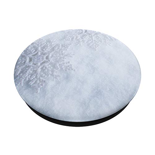 White On White Snowflake On Snow Background PopSockets PopGrip: Swappable Grip for Phones & Tablets