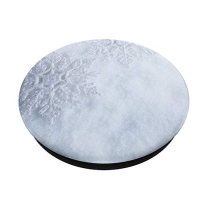 White On White Snowflake On Snow Background PopSockets PopGrip: Swappable Grip for Phones & Tablets