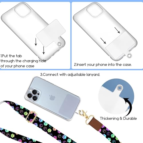 Phone Lanyard Wrist Strap Crossbody Adjustable, Cell Phone Lanyard for Around The Neck Shoulder Wristlet Strap - color: Phantom Dog Paw