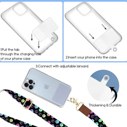 Phone Lanyard Wrist Strap Crossbody Adjustable, Cell Phone Lanyard for Around The Neck Shoulder Wristlet Strap - color: Phantom Dog Paw