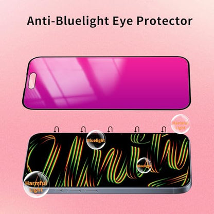 Privacy Screen Protector for iPhone 17 Pro 2 Pack (Pink) - color: for iPhone 17 Pro (Pink)