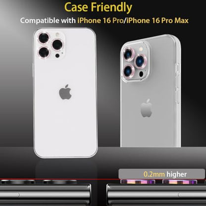 Camera Lens Protector for iPhone 16 Pro/16 Pro Max, Diamond Pink - color: Diamond Pink