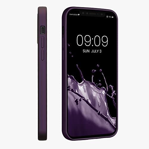 kwmobile Case Compatible with Apple iPhone 12 / iPhone 12 Pro Case - Soft Slim Metallic TPU Silicone Cover - Metallic Berry - color: metallic berry