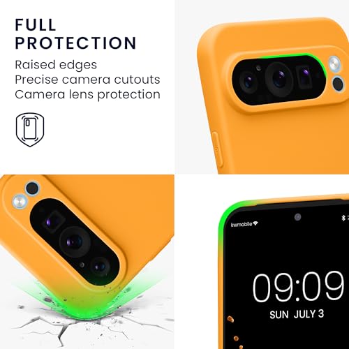 kwmobile Case Compatible with Google Pixel 9 Pro XL Case - Protective Slim TPU Phone Cover - Soft Matte Finish - Fruity Orange - color: Fruity Orange
