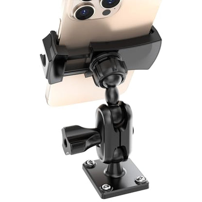 MAGJIEYX Car Phone Holder for Truck/Wall/Boat, Drill-Base Mount for Van/Dashboard Durable 360°Adjustable & Firm Grip Clamp Stand Compatible with 4.7"-6.9" iPhone/HTC/LG/Nexus/Samsung/Huawei