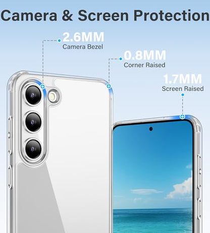 Vakaa Clear Case for Samsung Galaxy S23+ Plus 5G, Anti-Yellowing | Hard Back with Military-Grade Drop Protection, Wireless Charging Compatible - color: Transparent, size: S23+ Plus