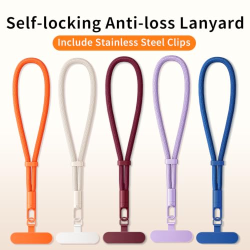 saxsion Lanyard for Phone, Self-Locking Phone Wrist Strap with 0.4mm Ultra-Thin Clip & 360° Hook, Anti-Drop and anti theft phone Strap(Burgundy) - color: Burgundy