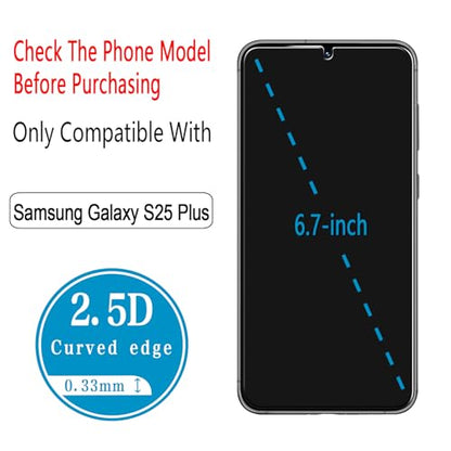 Screen Protector for Samsung Galaxy S25 Plus Tempered Glass - color: Samsung Galaxy S25 Plus-Clear