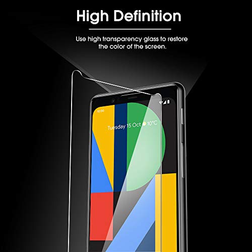 OMOTON [4 Pack Screen Protector for Google Pixel 4 (5.7 Inch), Tempered Glass/Scratch Resistant/Only Cover Display Area - size: Pixel 4-5.7 inch