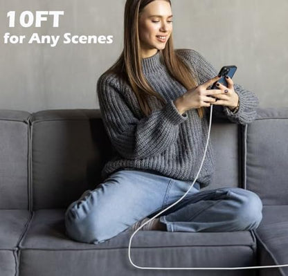 iPhone 14 Charger Fast Charging,Fast Charger iPhone 2Pack 10Foot Extra Long - color: Woven-10FT