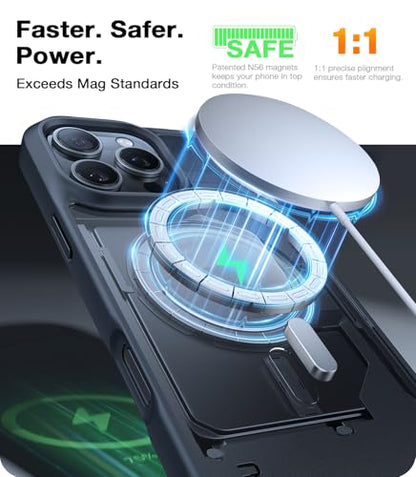 TORRAS Magnetic Shockproof for iPhone 16 Pro Max Case, [Fit for MagSafe] [Military-Grade Drop Tested] Translucent Slim Protective for iPhone 16 Pro Max Case Anti-Fingerprint Anti-Scratch, Black | 4X Military Grade Drop Tested, Translucent Slim Protective