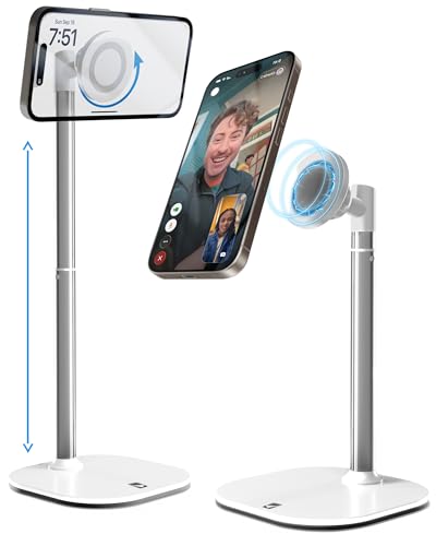 COOPER MagStand Magnetic Phone Stand for Desk, MagSafe Tripod, iPhone 17 - color: x1 Pack - Frost White