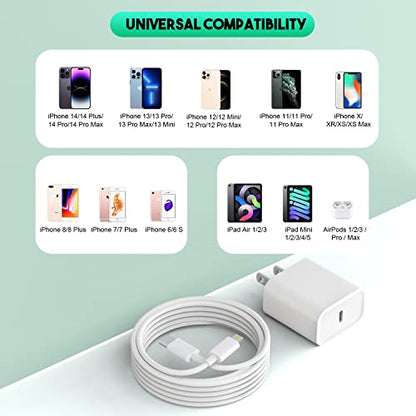 iPhone Charger Fast Charging,2Pack USB C to Lightning Charging Cord Cable - size: 3FT