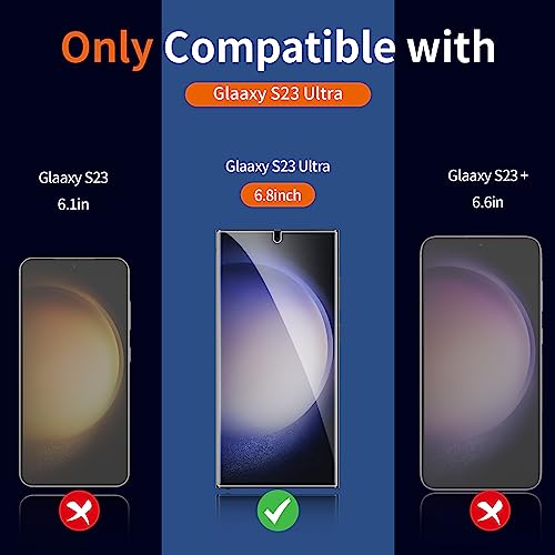 2 Pack Privacy Screen Protector for Samsung Galaxy S23 Ultra [Not Glass], Anti-spy Flexible TPU Screen Protector, Support Fingerprint Unlock Full Coverage