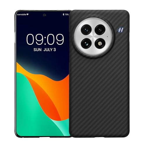kalibri Aramid Fiber Case Compatible with OnePlus 13 - Case Super Slim Strong Protective Phone Cover - Black Matte - size: 13