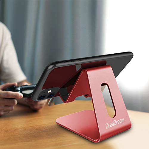 CreaDream Phone Stand Holder, Aluminum Phone Stand for Desk - color: Red