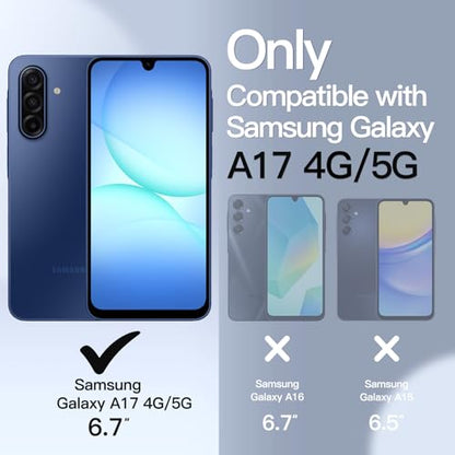 JETech Matte Case for Samsung Galaxy A17, Blue | Military-Grade Protection, Frosted Matte Back, Anti-Fingerprint Finish, Shockproof Design - color: Blue