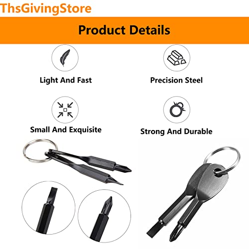 10PCS Pocket Keychain Screwdriver Tools Set, Outdoor Tool Gadgets Kit Travel Screwdriver Keychain with Key Ring for Dad Gift, Electrician, DIY